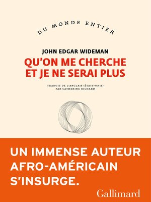 cover image of Qu'on me cherche et je ne serai plus